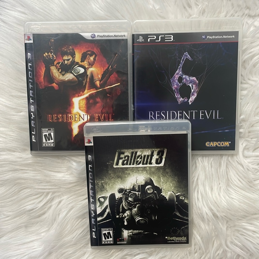 Resident Evil 5-6 & Fallout 3 Sony PS3 Video Game bundle